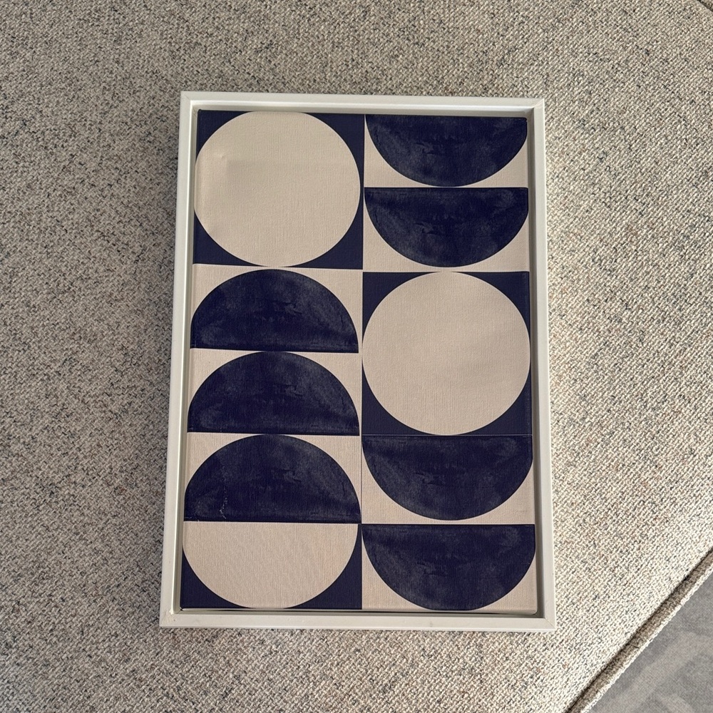 Society6 Blue and White Geometric Art Print